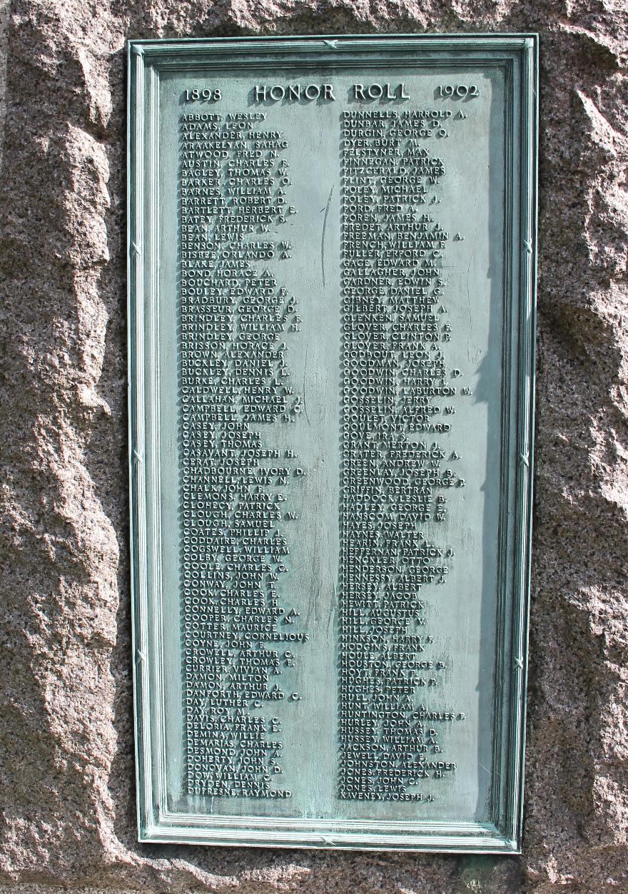 Haverhill Massachusetts Spanish American War Veterans Memorial