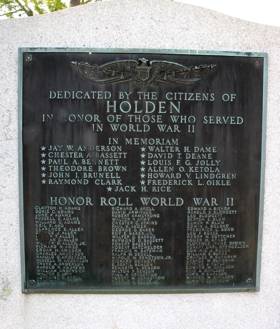 Holden Mass World War II Veterans Memorial