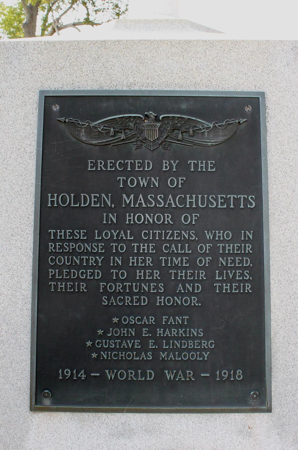 Holden Mass World War I Veterans Memorial