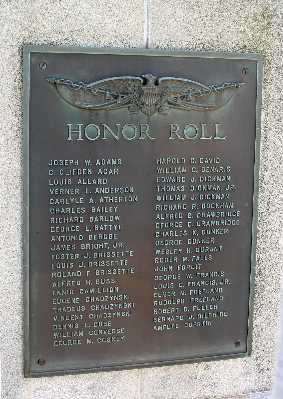 Holden Mass World War I Veterans Memorial