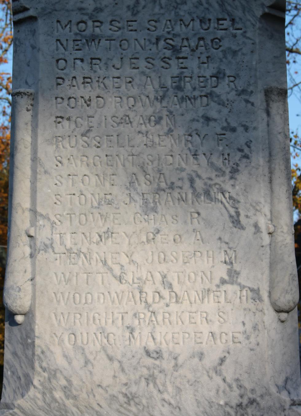 Hubbardston Massachusetts Civil War Veterans Memorial