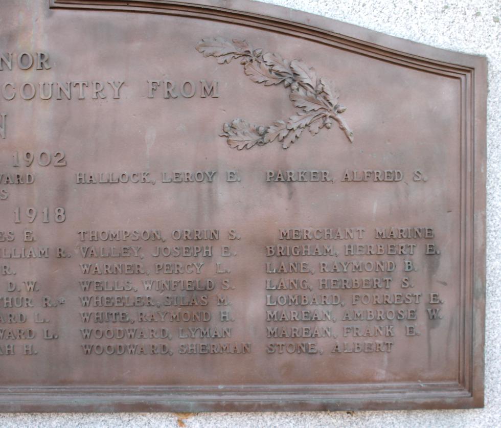 Hubbardston Massachusetts Spanish American War & World War I Veterans Memorial