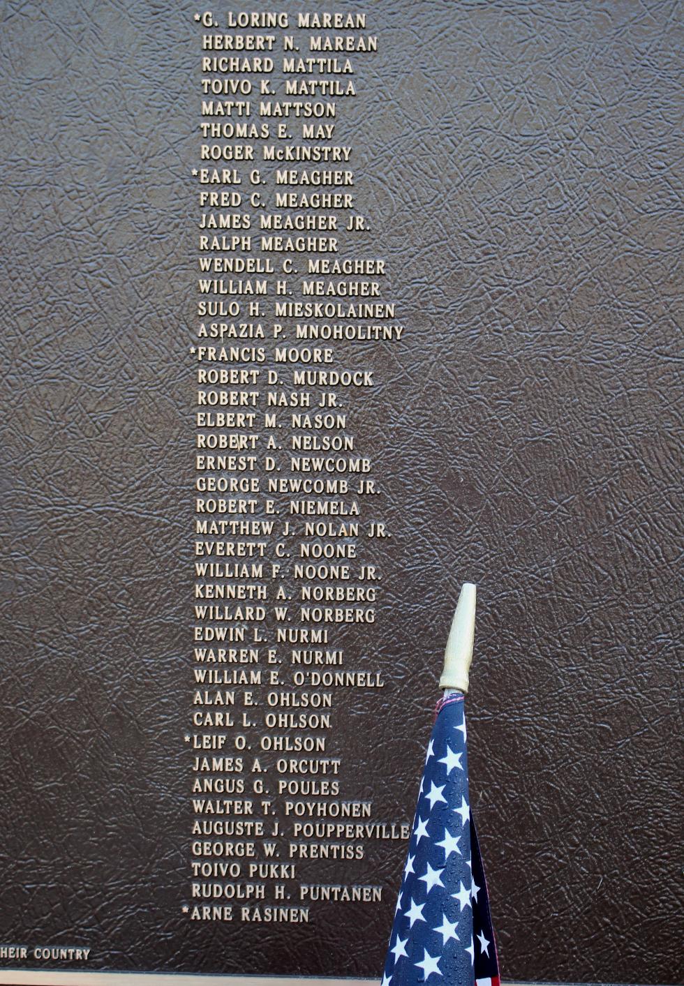 Hubbardston Massachusetts Spanish American War & World War II Veterans Memorial