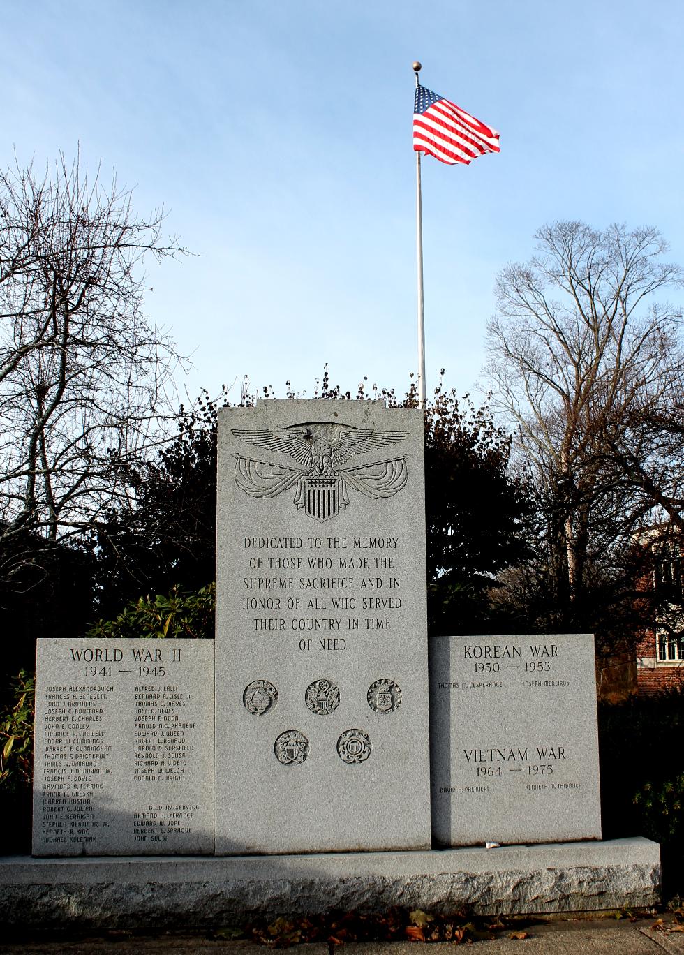 Hudson Massachusetts World War II, Korea and Vietnam War Veterans Memorial