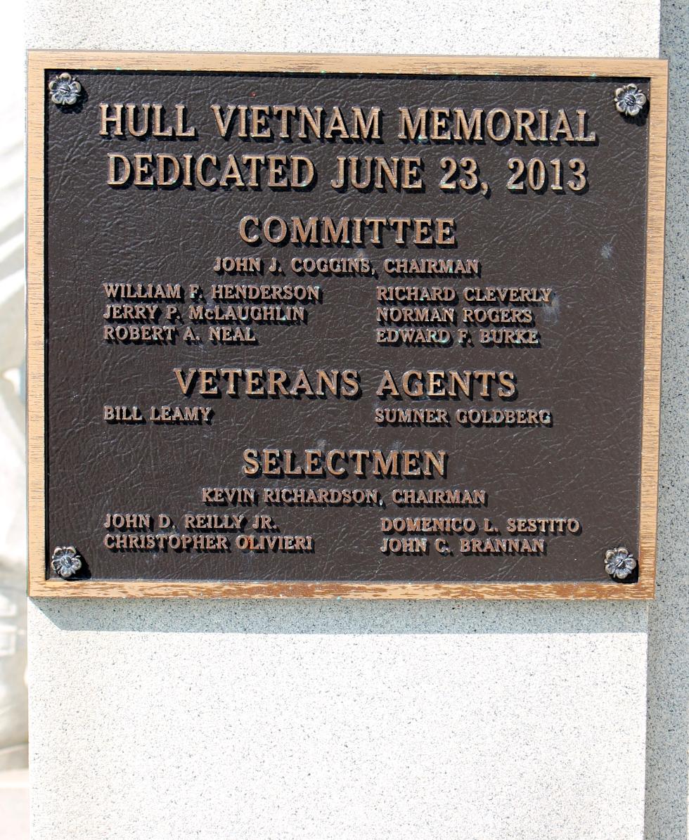 Hull Massachusetts Veterans Memorial - Vietnam War Honor Roll