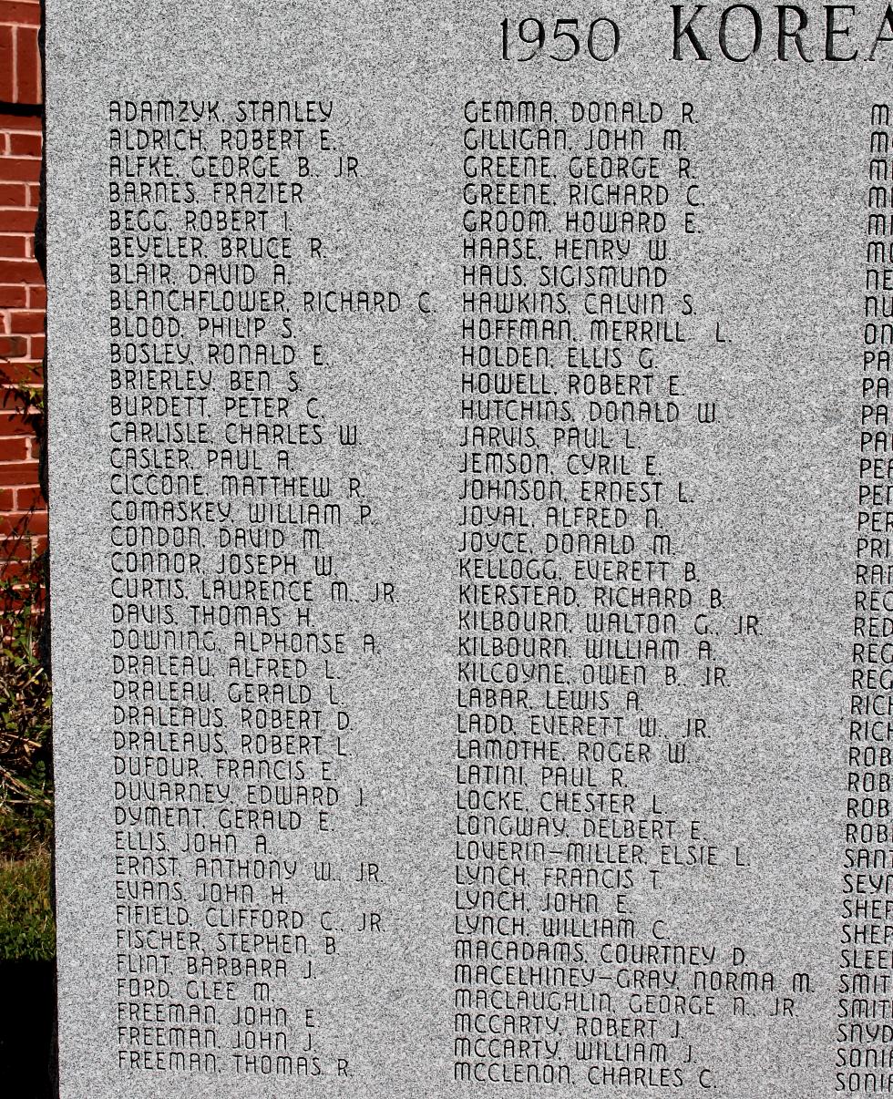 Lancaster Massachusetts Korean War Veterans Memorial