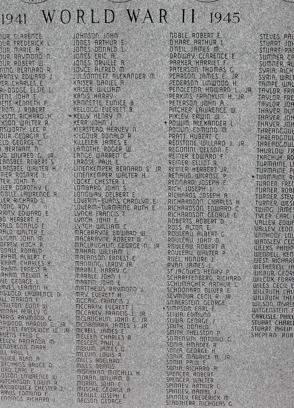 Lancaster Massachusetts World War II Veterans Memorial