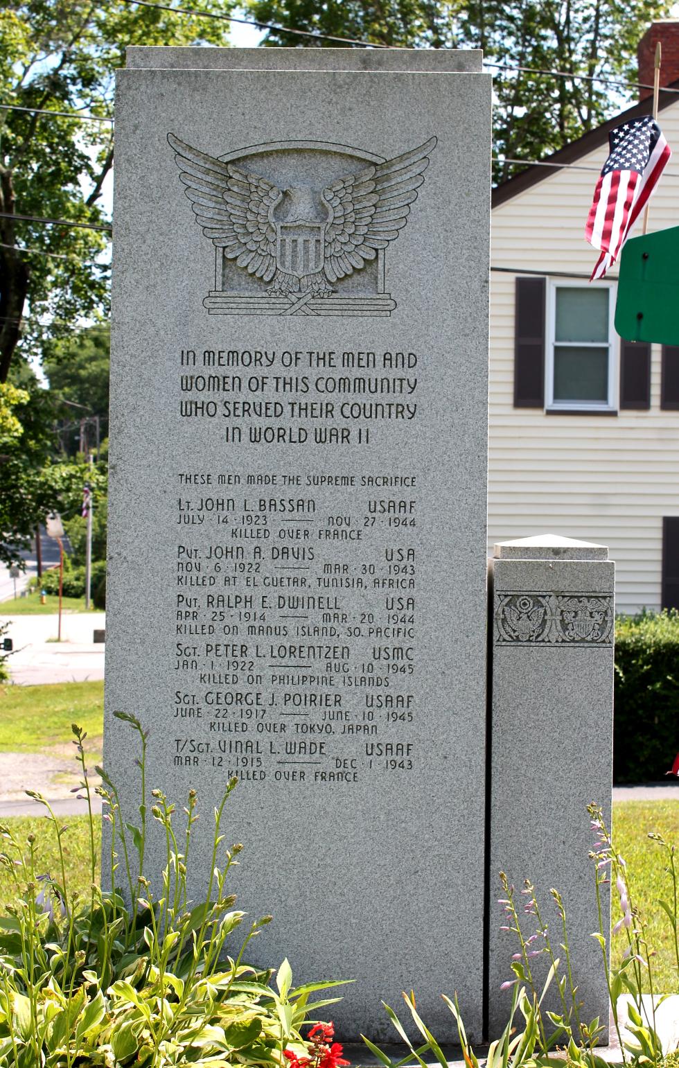 Rochdale Mass World War II Veterans Memorial