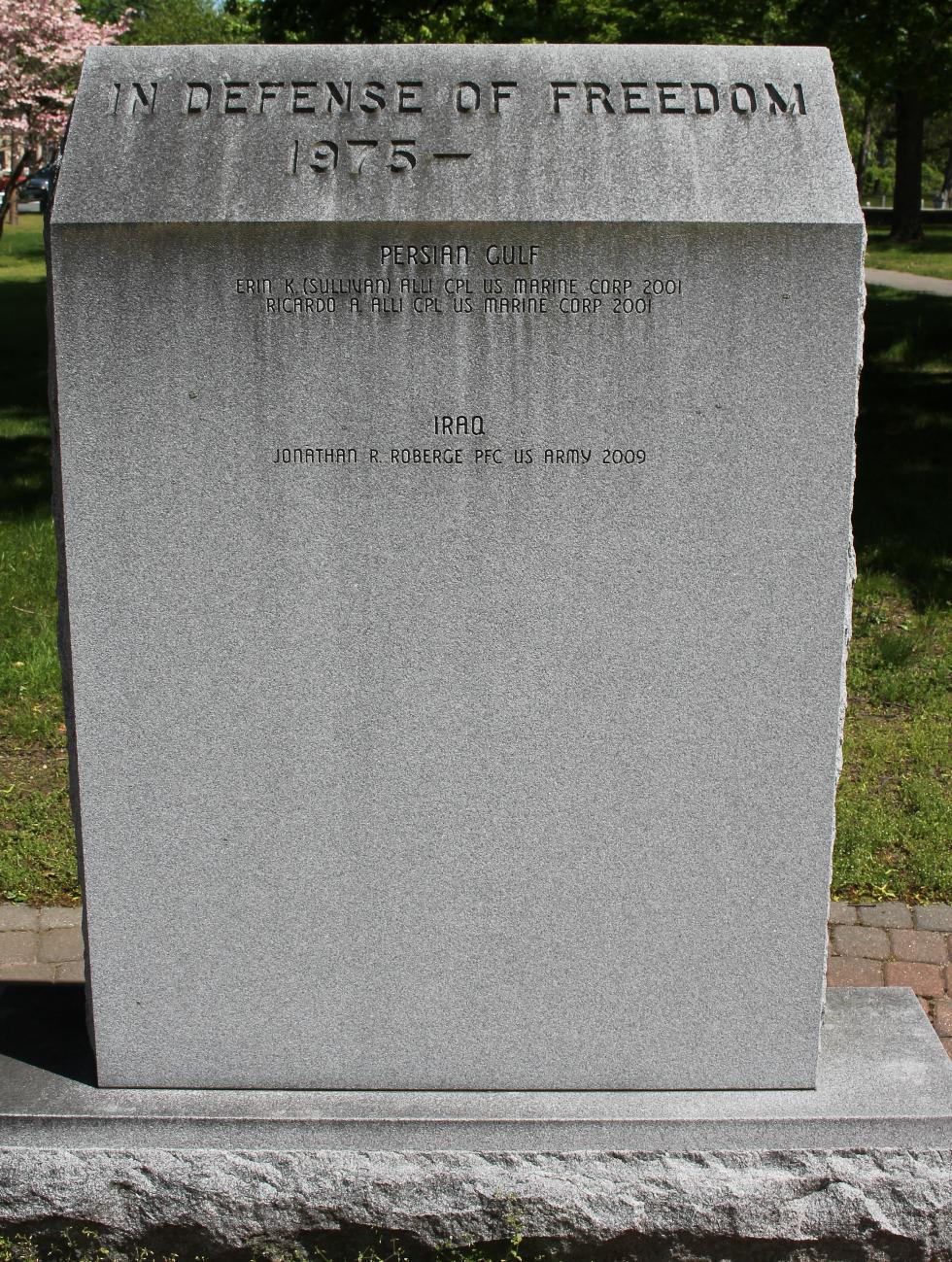 Leomenster Massachusetts War on Terror Veterans Memorial