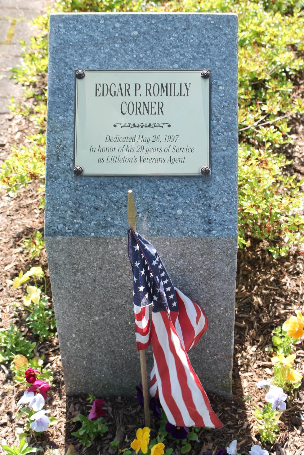 Edgar Romilly Corner - Littleton Massachusetts Veterans Memorial Park