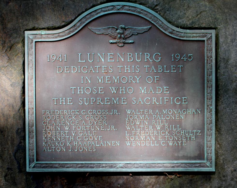 Lunenburg Massachusetts World War II Veterans Memorial