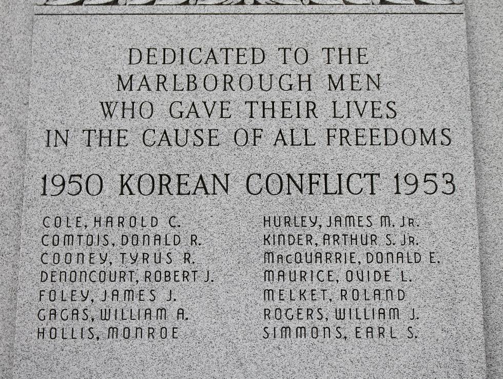 Marlborough Massachusetts Korean War & Vietnam War Veterans Memorial