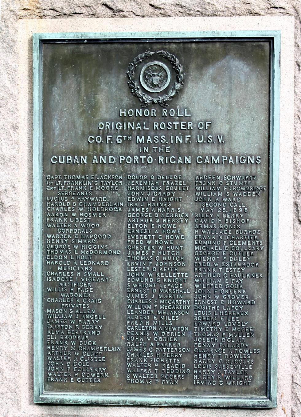 Marlborough Massachusetts Spanish American War Veterans Memorial