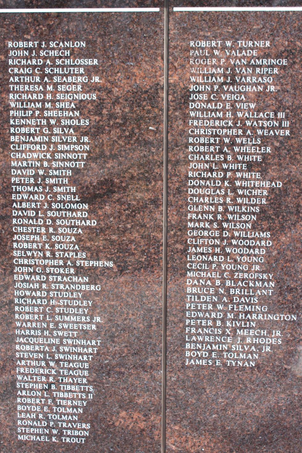 Marshfield Massachusetts Vietnam War Honor Roll