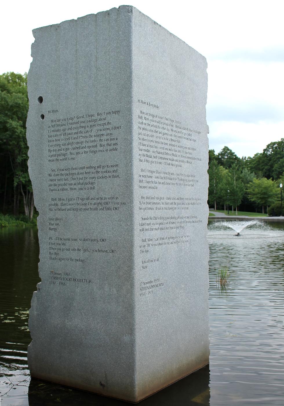 Massachusetts Vietnam Veterans Memorial - Worcester Massachusetts - Letter From Steven John Kearns