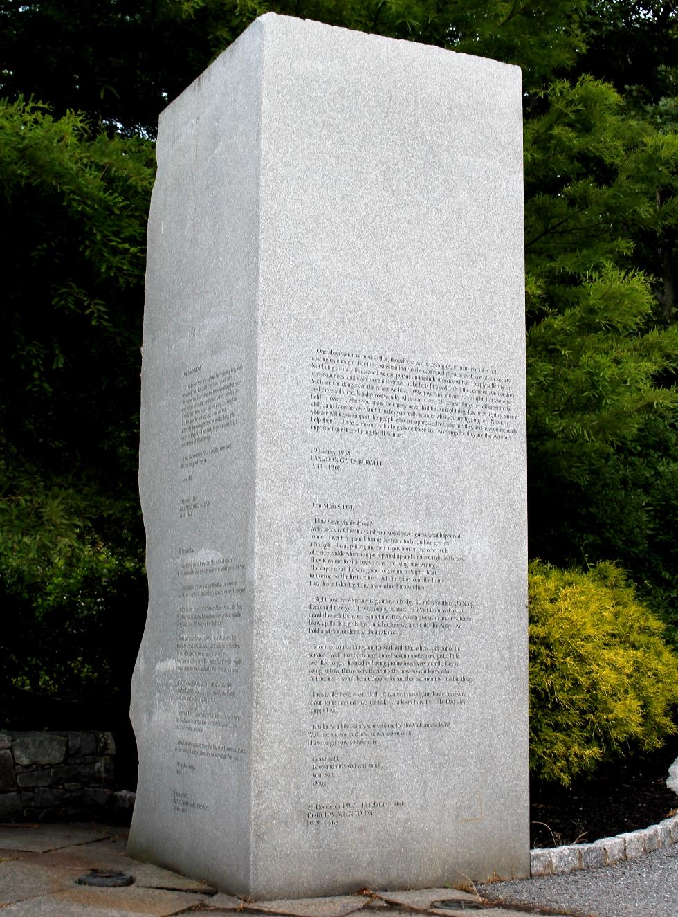 Massachusetts Vietnam Veterans Memorial - Worcester Massachusetts - Letter From William George LeClair