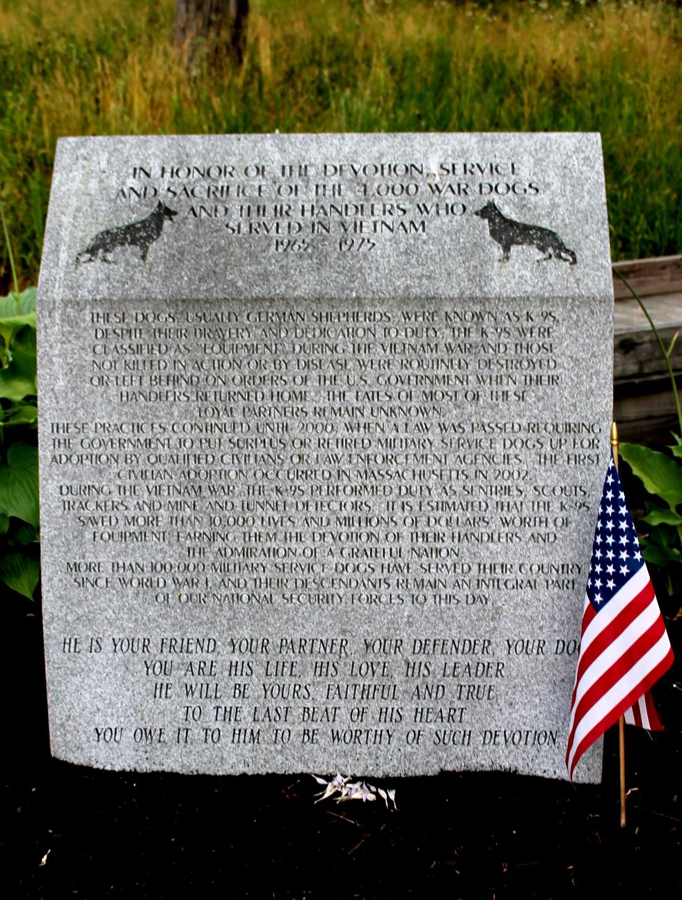 Massachusetts Vietnam Veterans Memorial - Canine Memorial