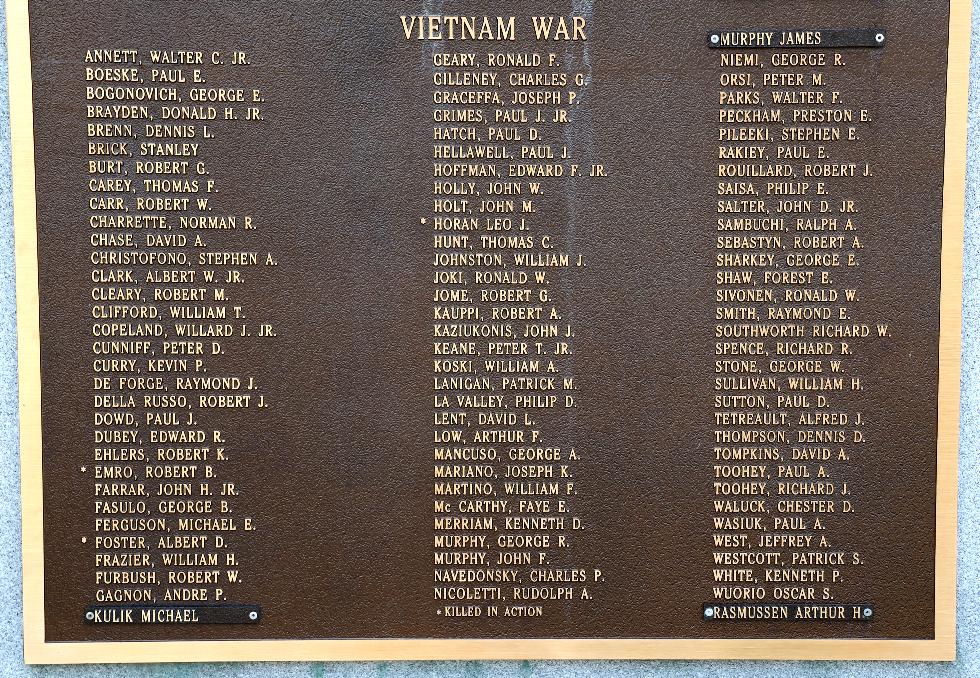 Maynard Massachusetts Korean War & Vietnam War Veterans Memorial