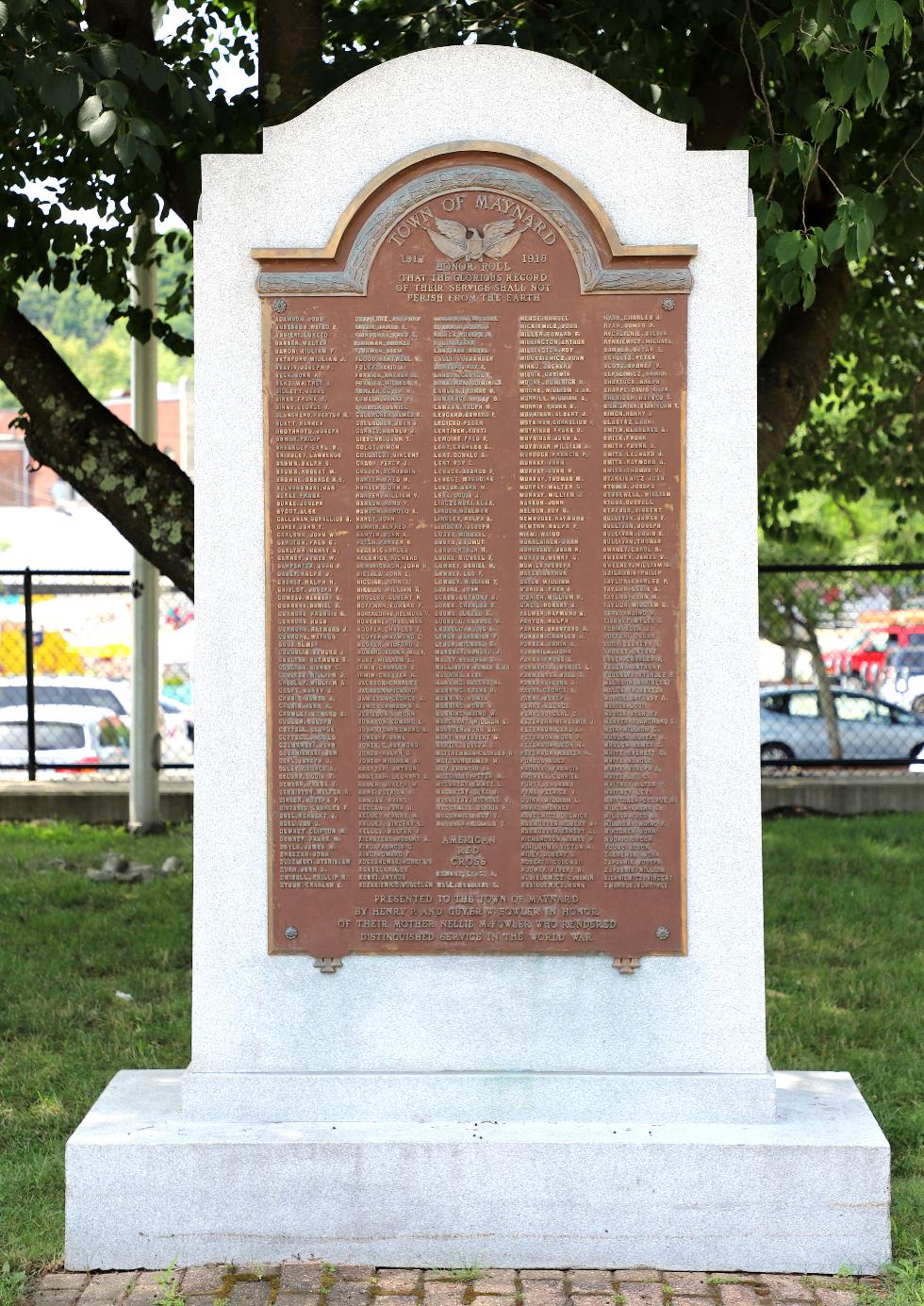 Maynard Massachusetts World War I Veterans Memorial