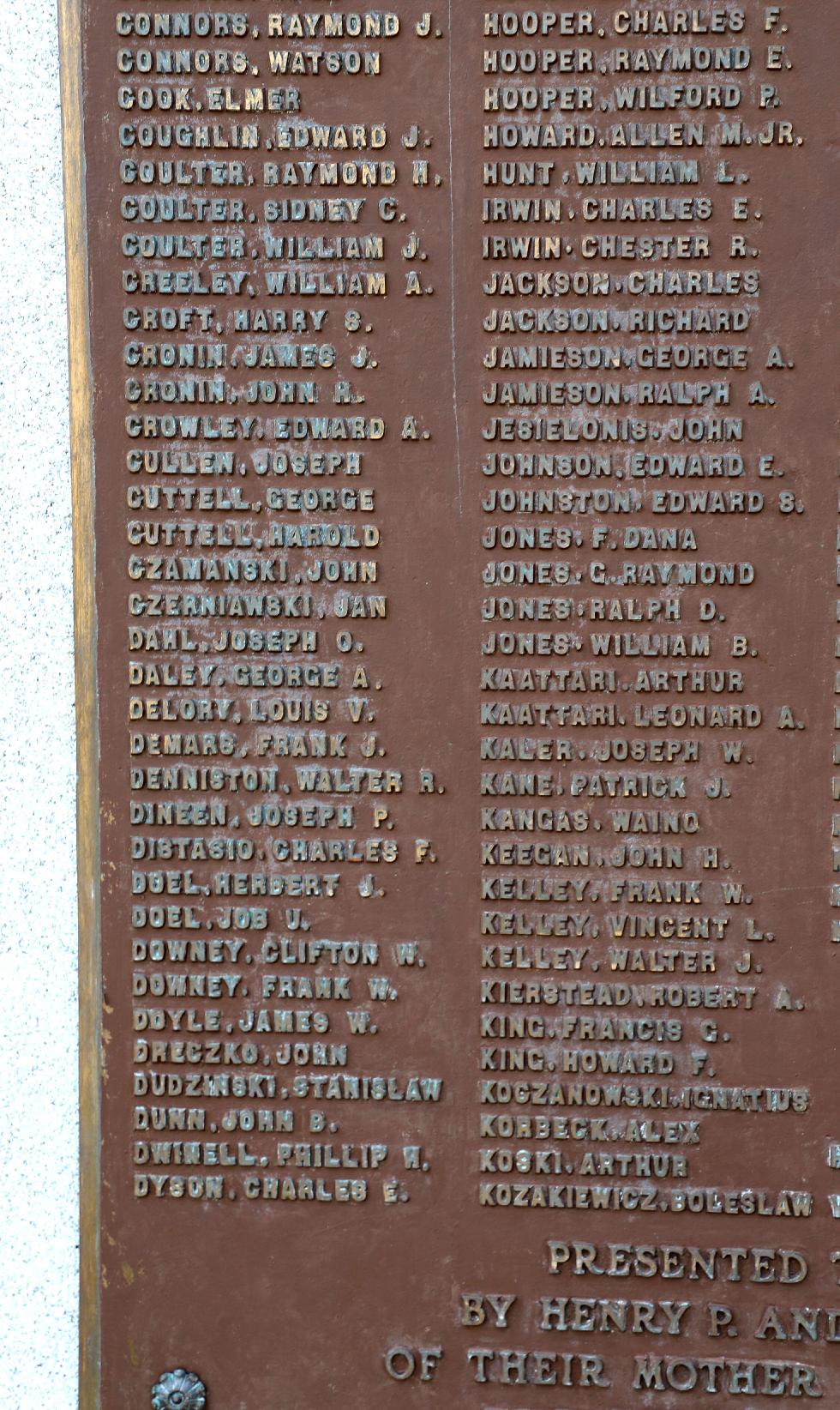 Maynard Massachusetts World War I Veterans Memorial