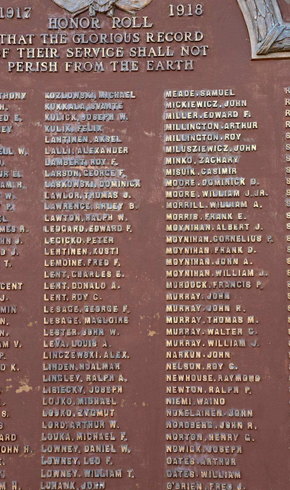 Maynard Massachusetts World War I Veterans Memorial