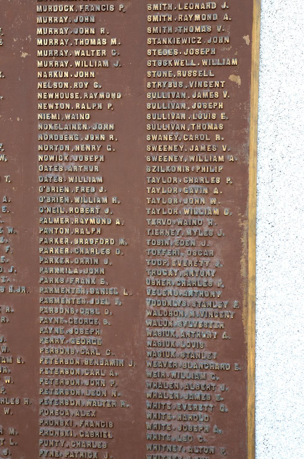 Maynard Massachusetts World War I Veterans Memorial