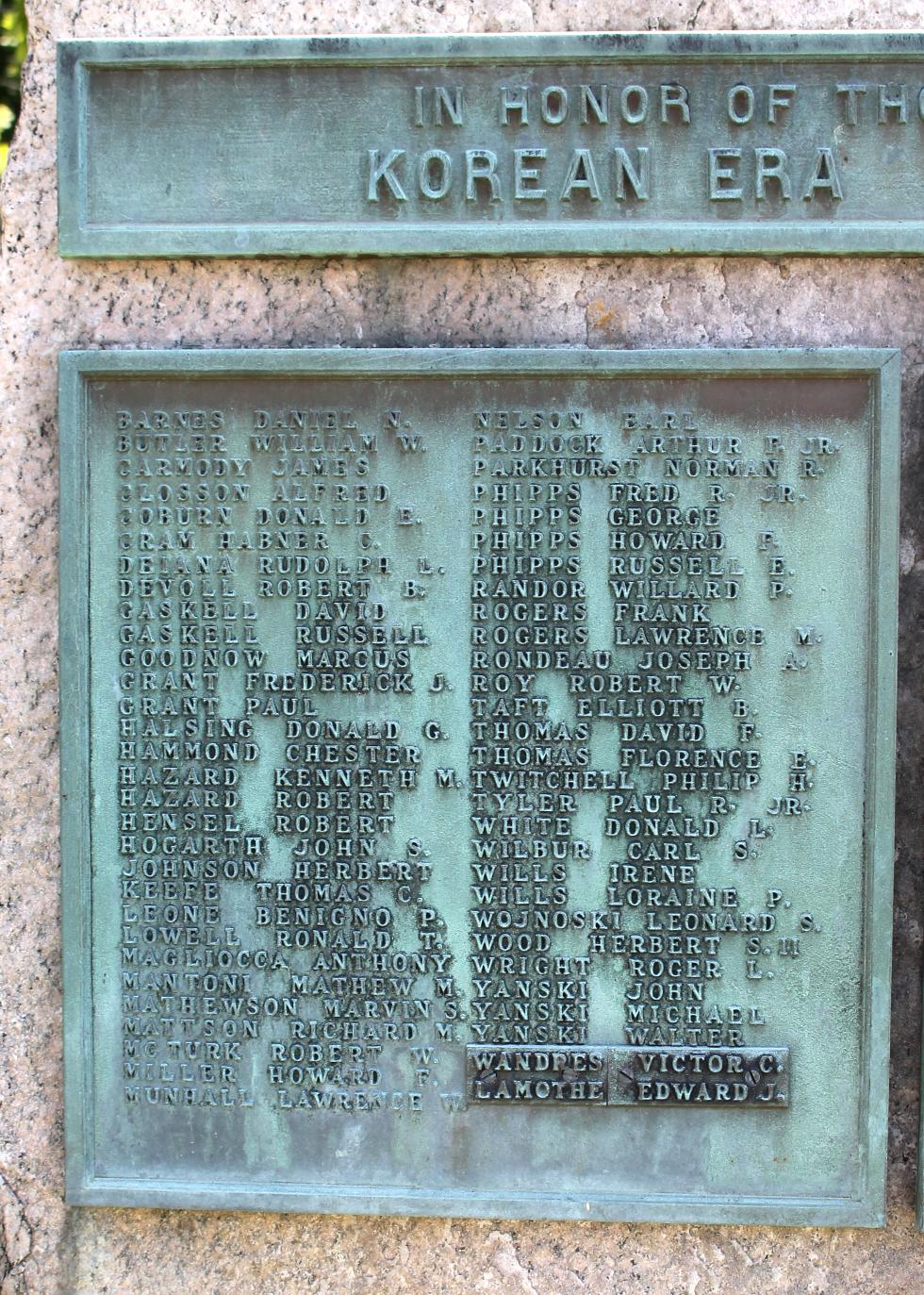Mendon Massachusetts Korean War Veterans Memorial