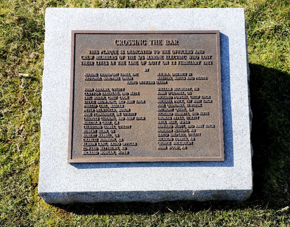 Merchant Marine Academy SS Marine Electric Memorial  - Bourne Massachusetts