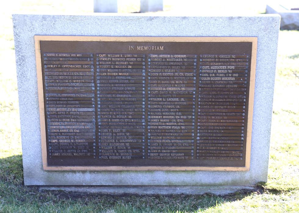 Merchant Marine Academy  Marine Honor Roll Memorial  - Bourne Massachusetts