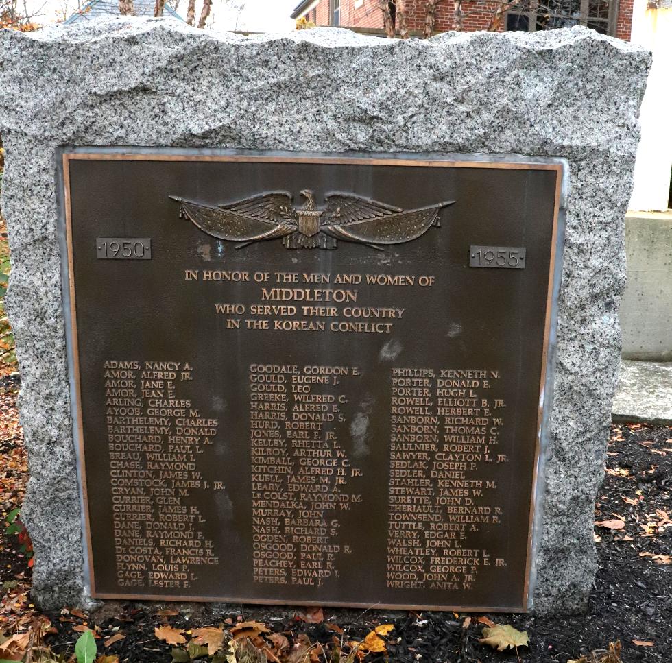 Middleton Massachusetts Korean War Veterans Memorial
