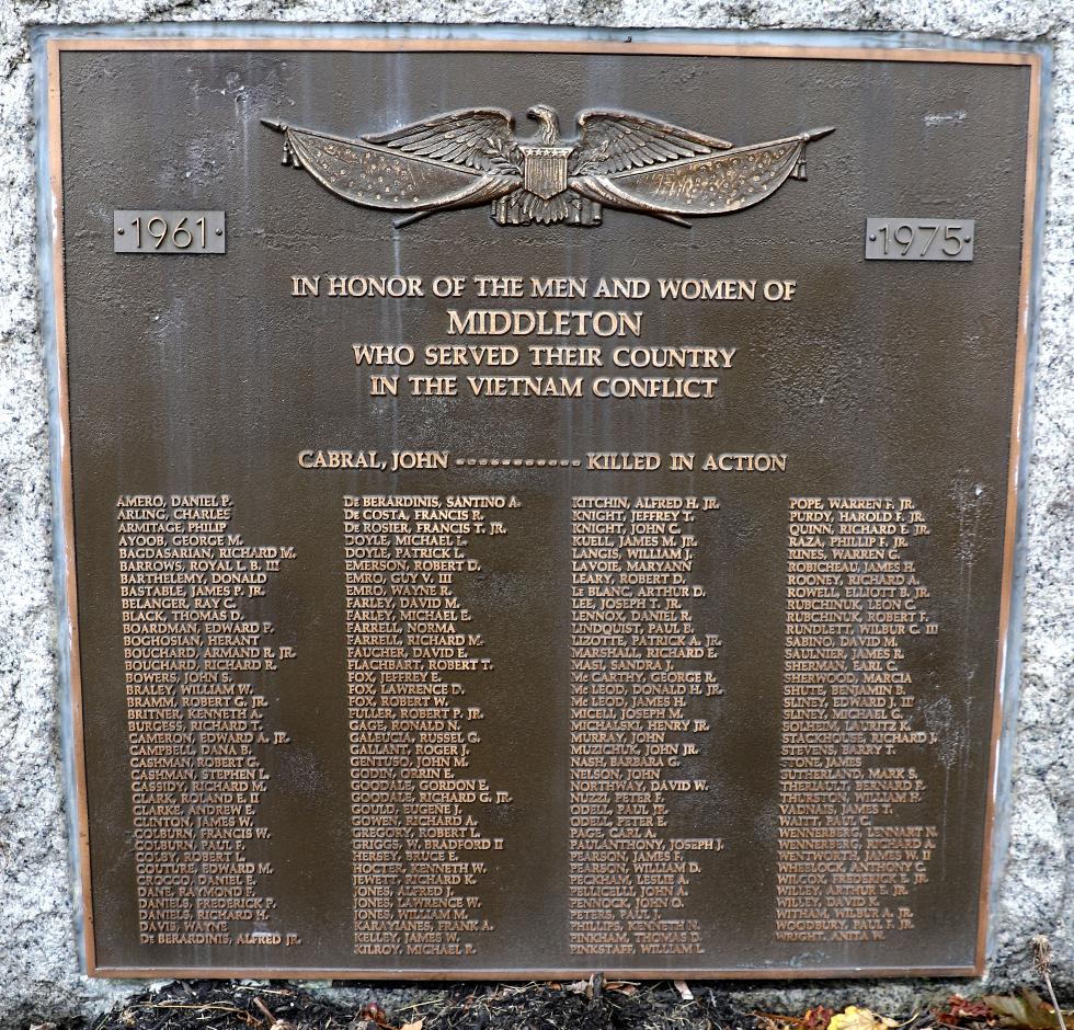 Middleton Massachusetts Vietnam War Veterans Memorial