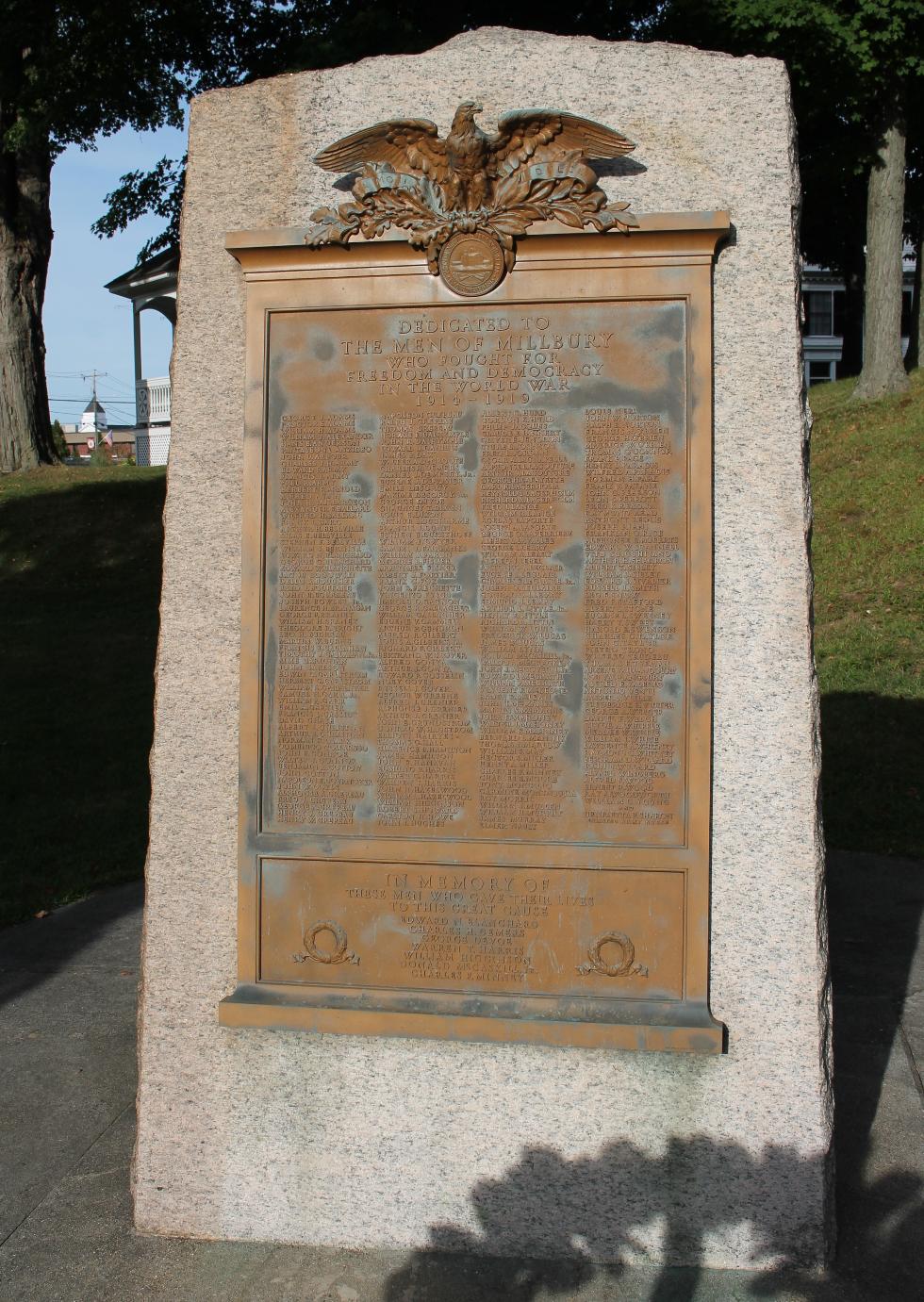 Millbury Massachusetts World War I Veterans Memorial