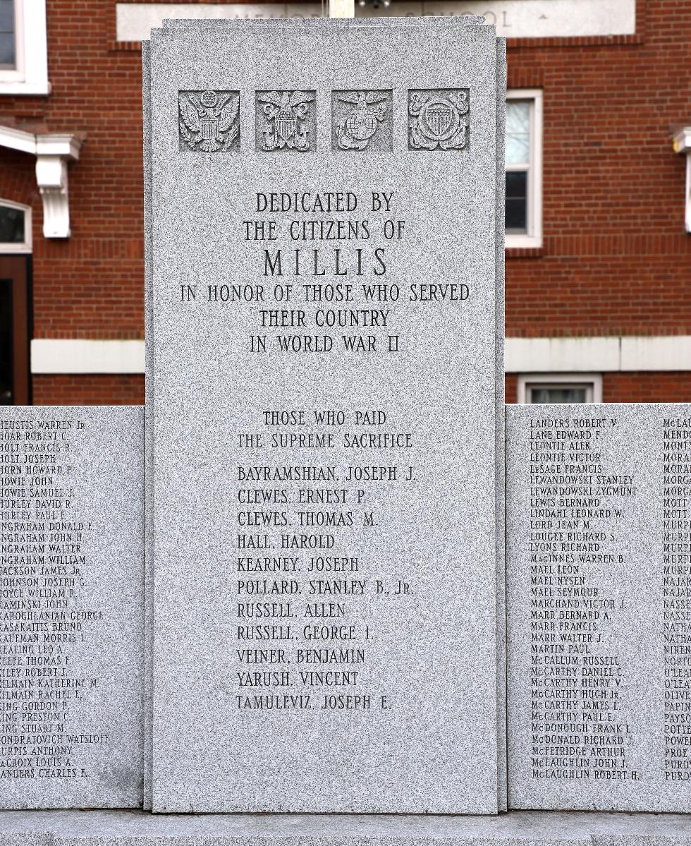 Millis Massachusetts World War II Veterans Memorial