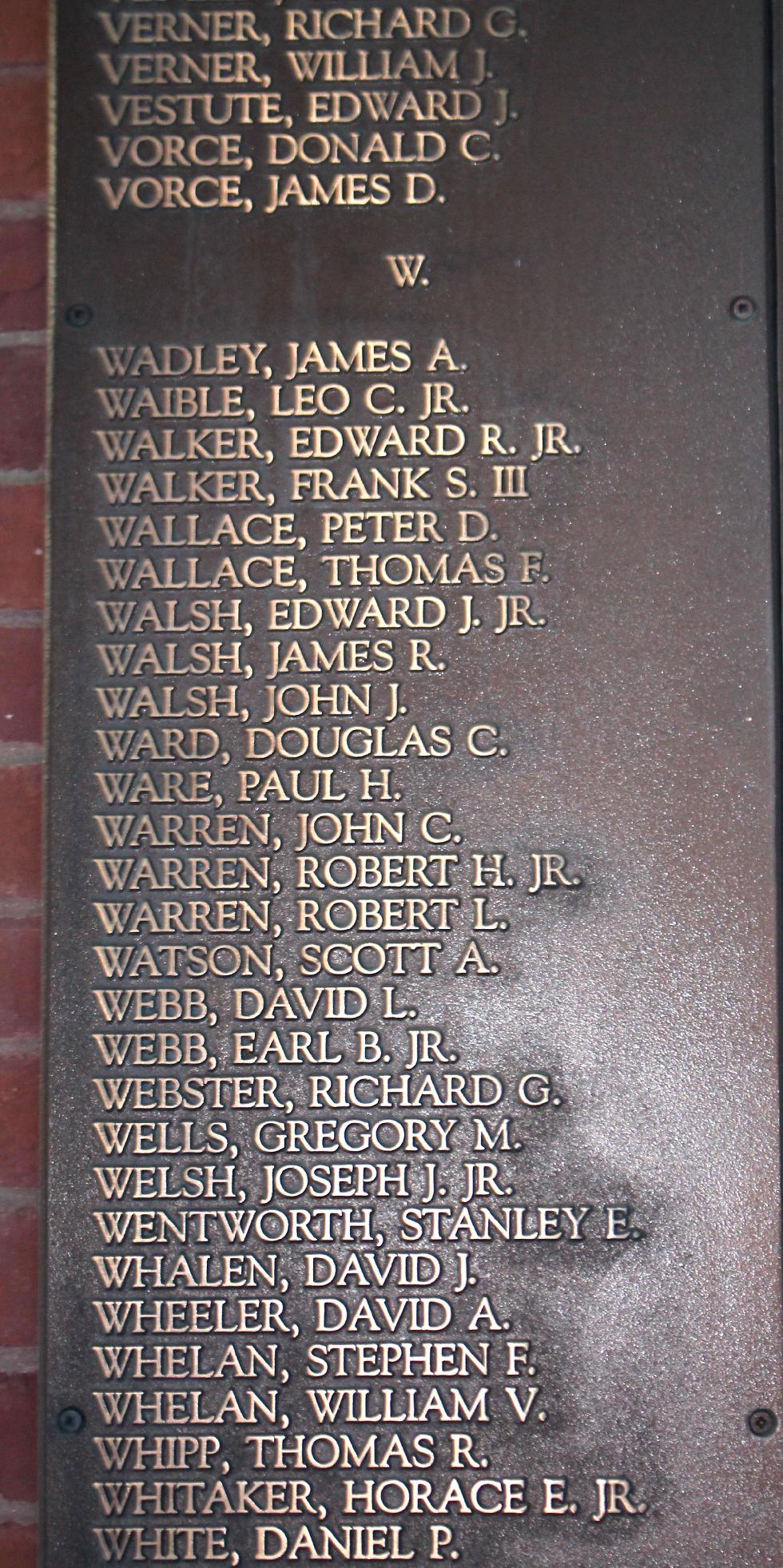 Natick Massachusetts Vietnam War Veterans Honor Roll