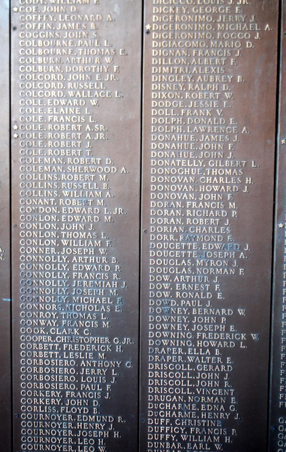 Natick Massachusetts World War II Veterans Honor Roll