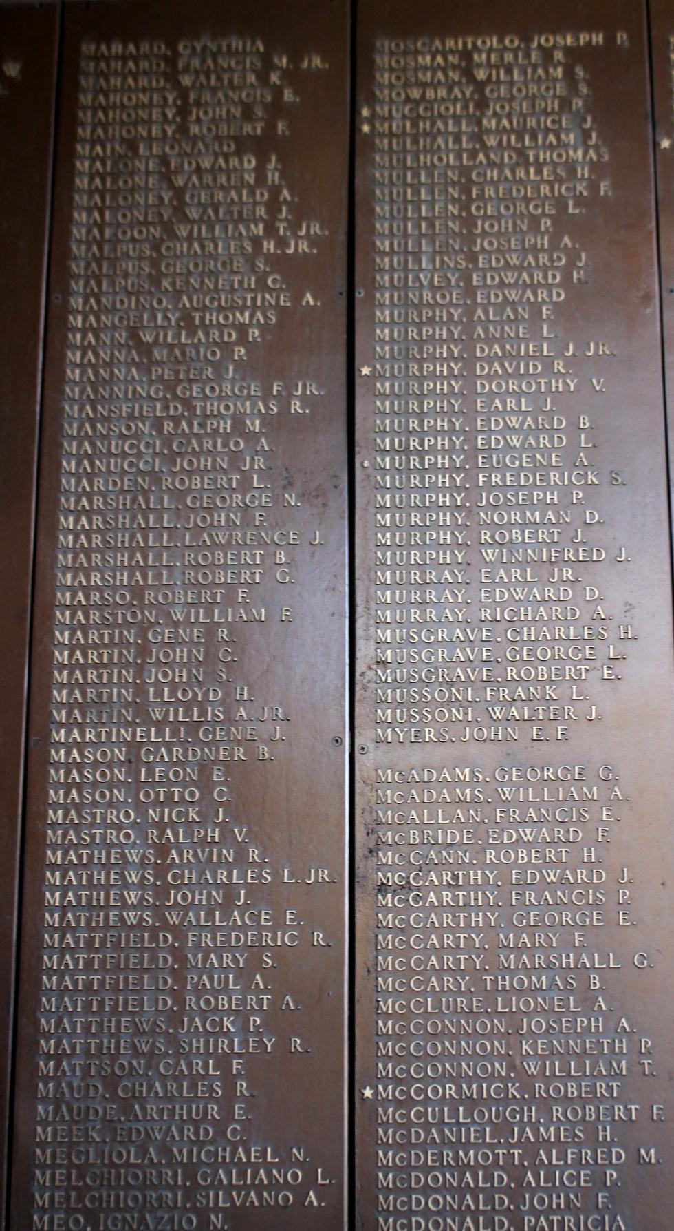 Natick Massachusetts World War II Honor Roll