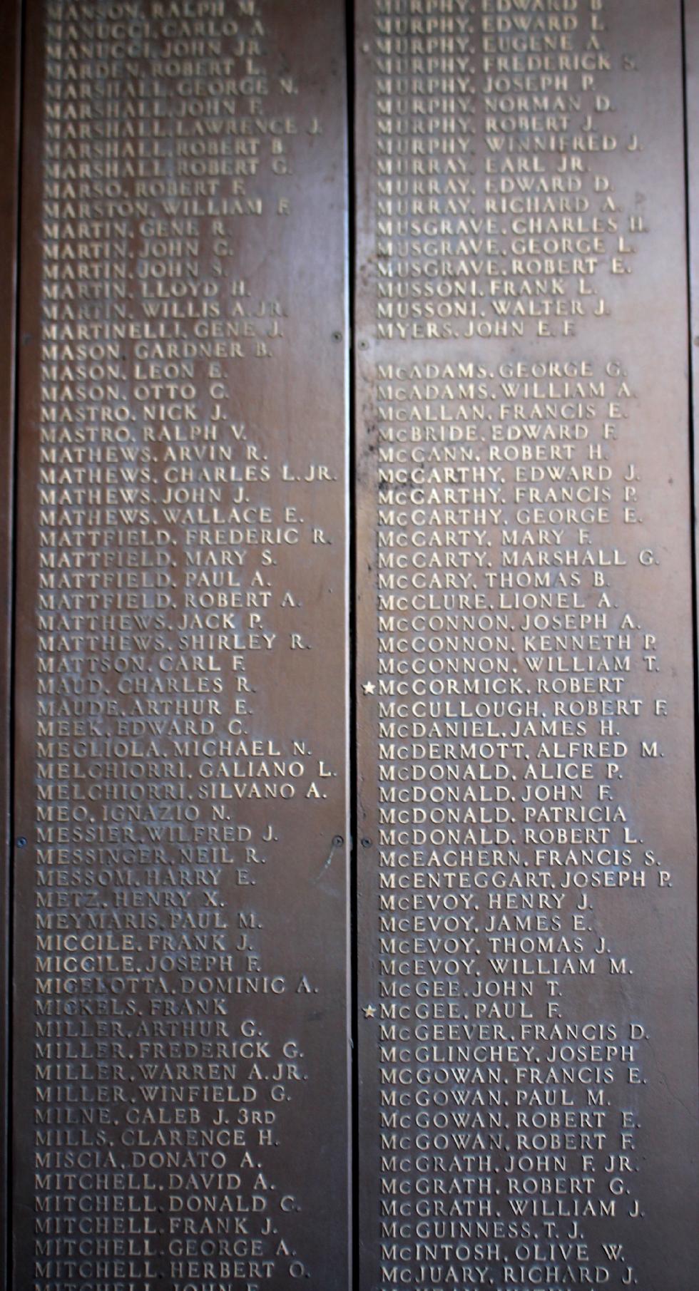 Natick Massachusetts World War II Honor Roll