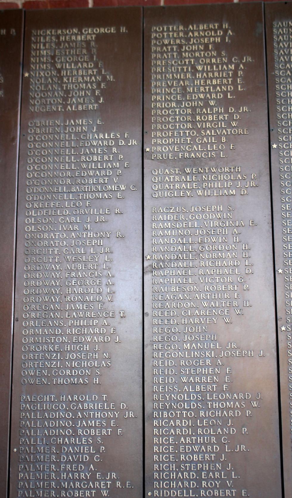 Natick Massachusetts World War II Honor Roll