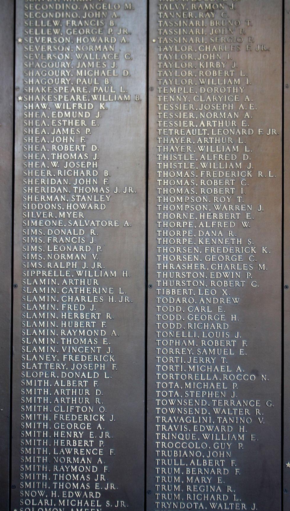 Natick Massachusetts World War II Honor Roll