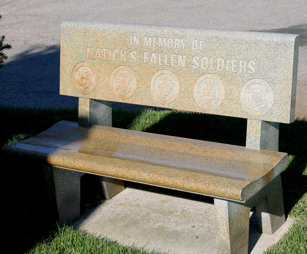 Natick Massachusetts Fallen Soldiers Memorial Bench