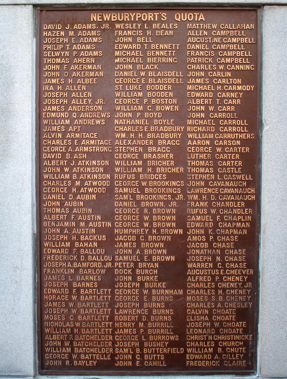 Newburyport Massachusetts Civil War Veterans Memorial