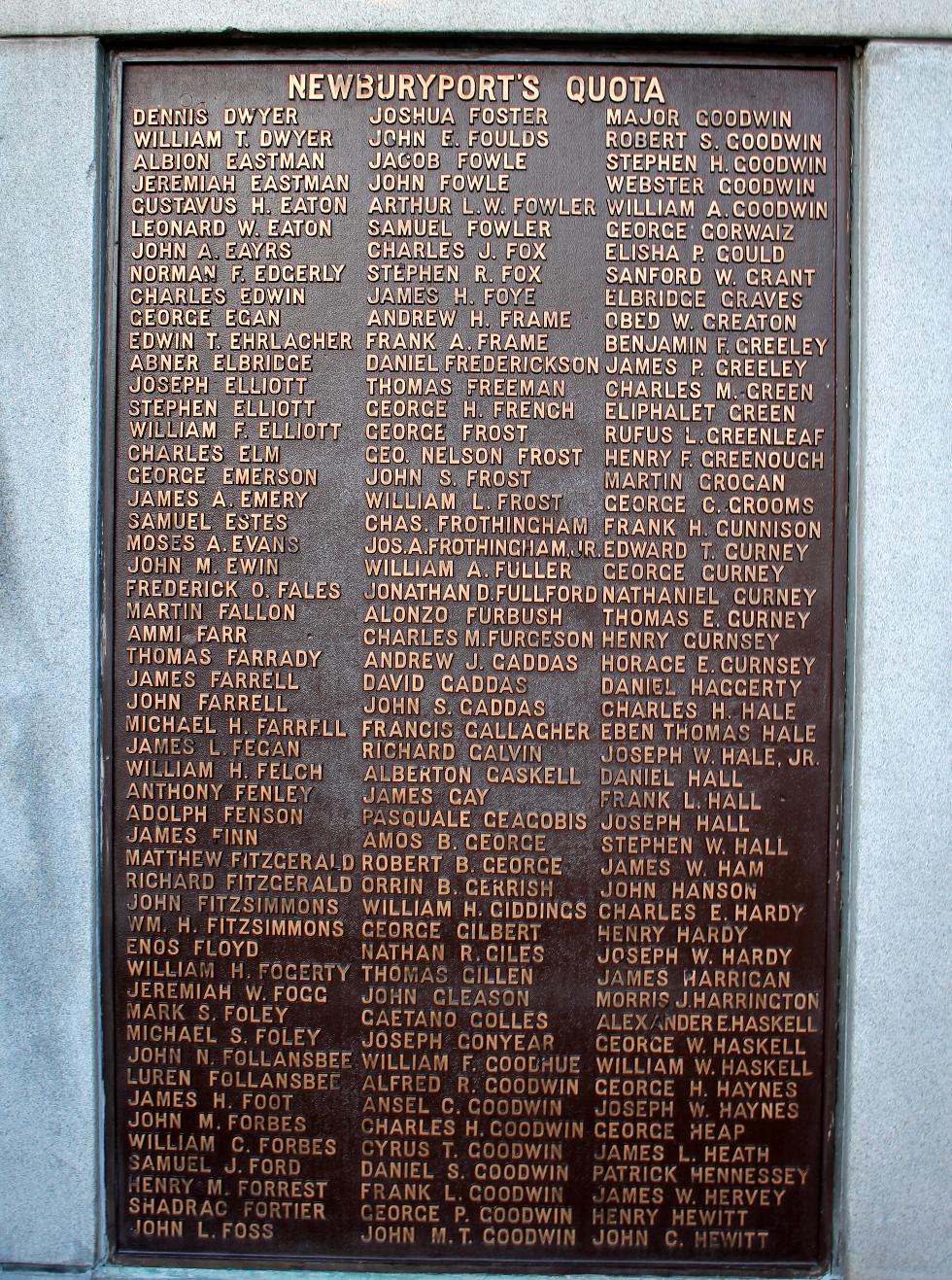 Newburyport Massachusetts Civil War Veterans Memorial