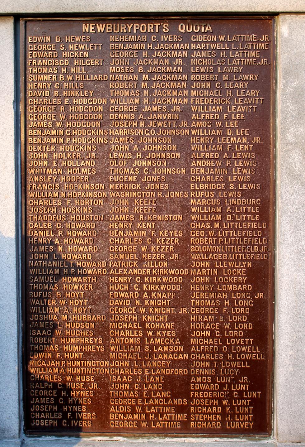 Newburyport Massachusetts Civil War Veterans Memorial