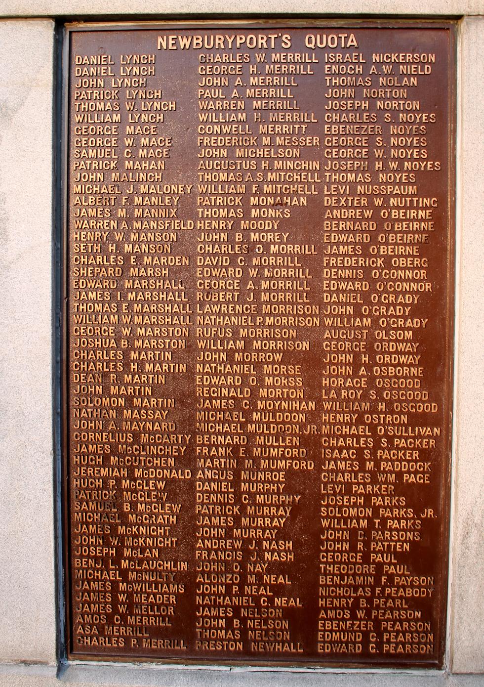 Newburyport Massachusetts Civil War Veterans Memorial