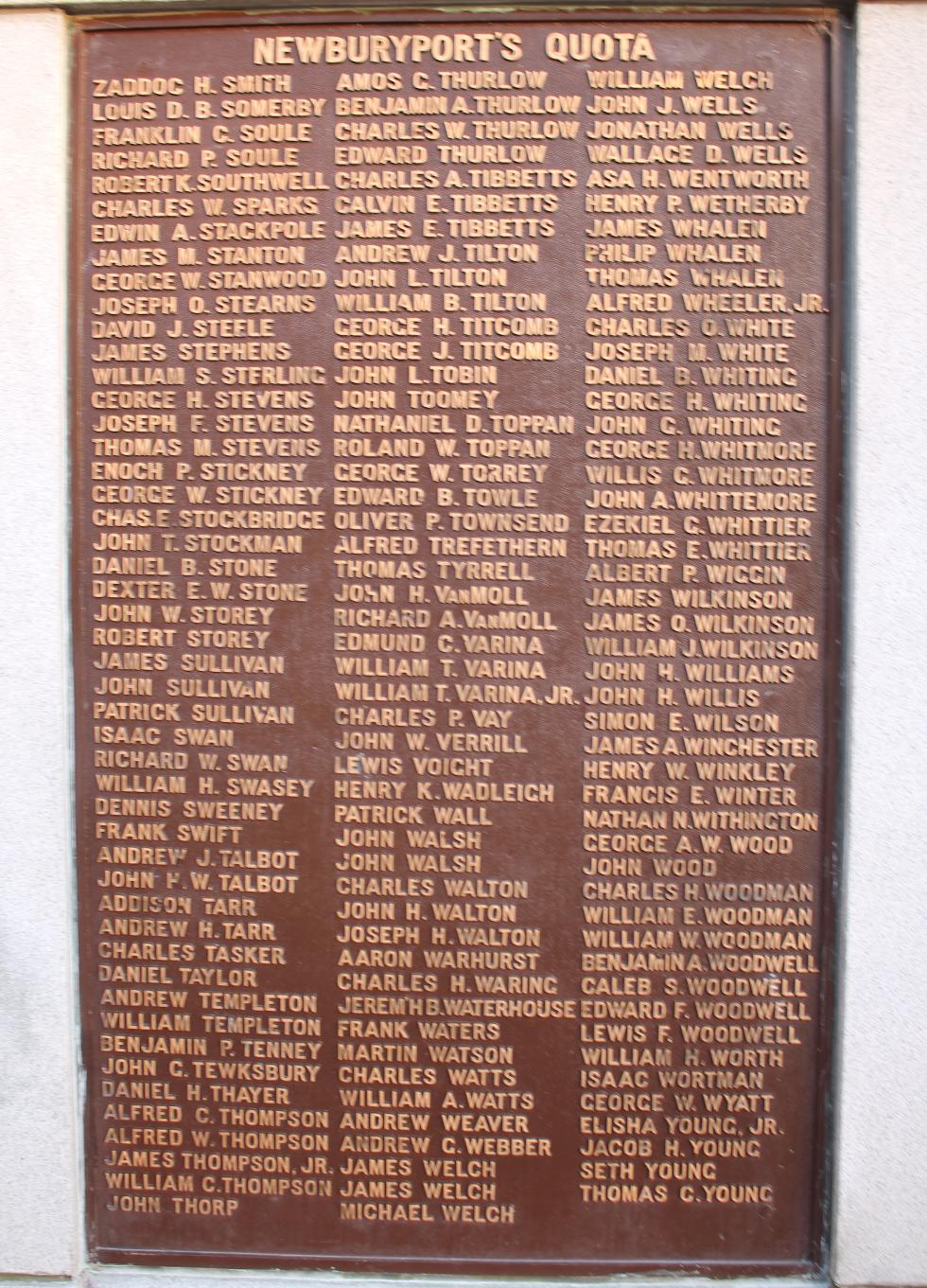 Newburyport Massachusetts Civil War Veterans Memorial