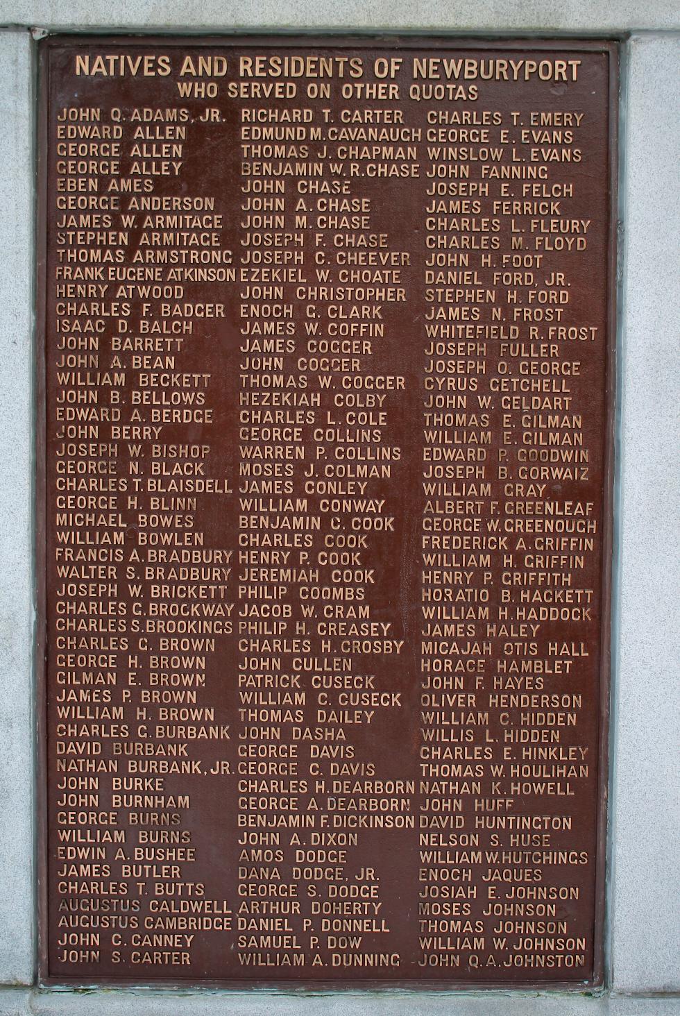 Newburyport Massachusetts Other Conflicts Veterans Memorial