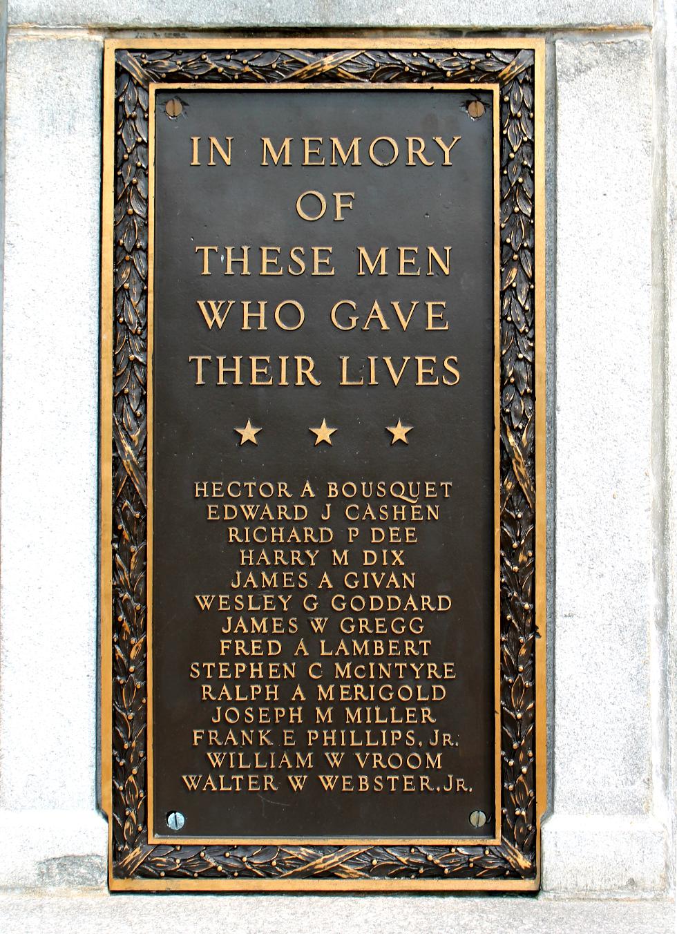 Newton Square Worcester Massachusetts World War II Veterans Memorial