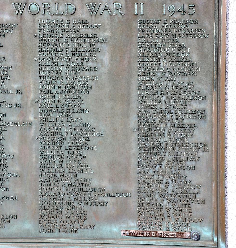Norfolk Massachusetts World War II Veterans Memorial
