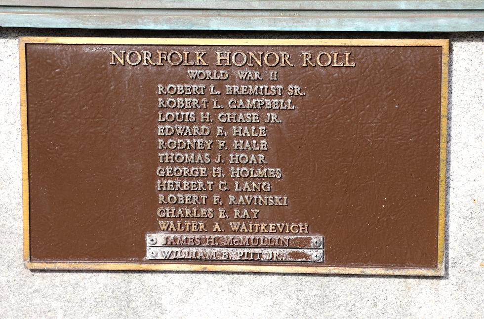 Norfolk Massachusetts World War II Veterans Memorial