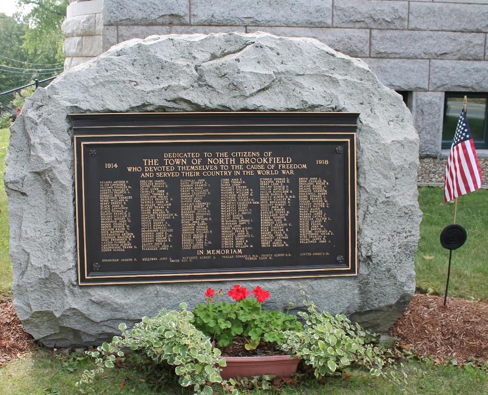 North Brookfield Mass World War I Memorial